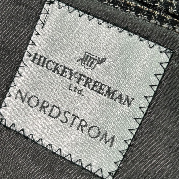 Hickey Freeman Blazer Mens 42R Gray Silk Check Sport Coat Jacket Nordstrom - Picture 4 of 14